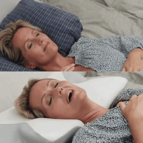 Voor en na met OrthoSleep™ kussen